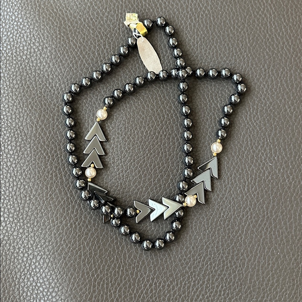 Vintage 30” Hematite Necklace